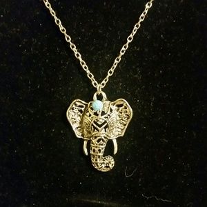 Bohemian elephant  pendant necklace